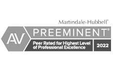 Martindale-Hubbell | AV Preeminent | Peer Rated for Highest Level of Professional Excellence | 2022